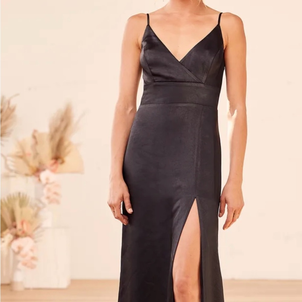 NWT black satin dress